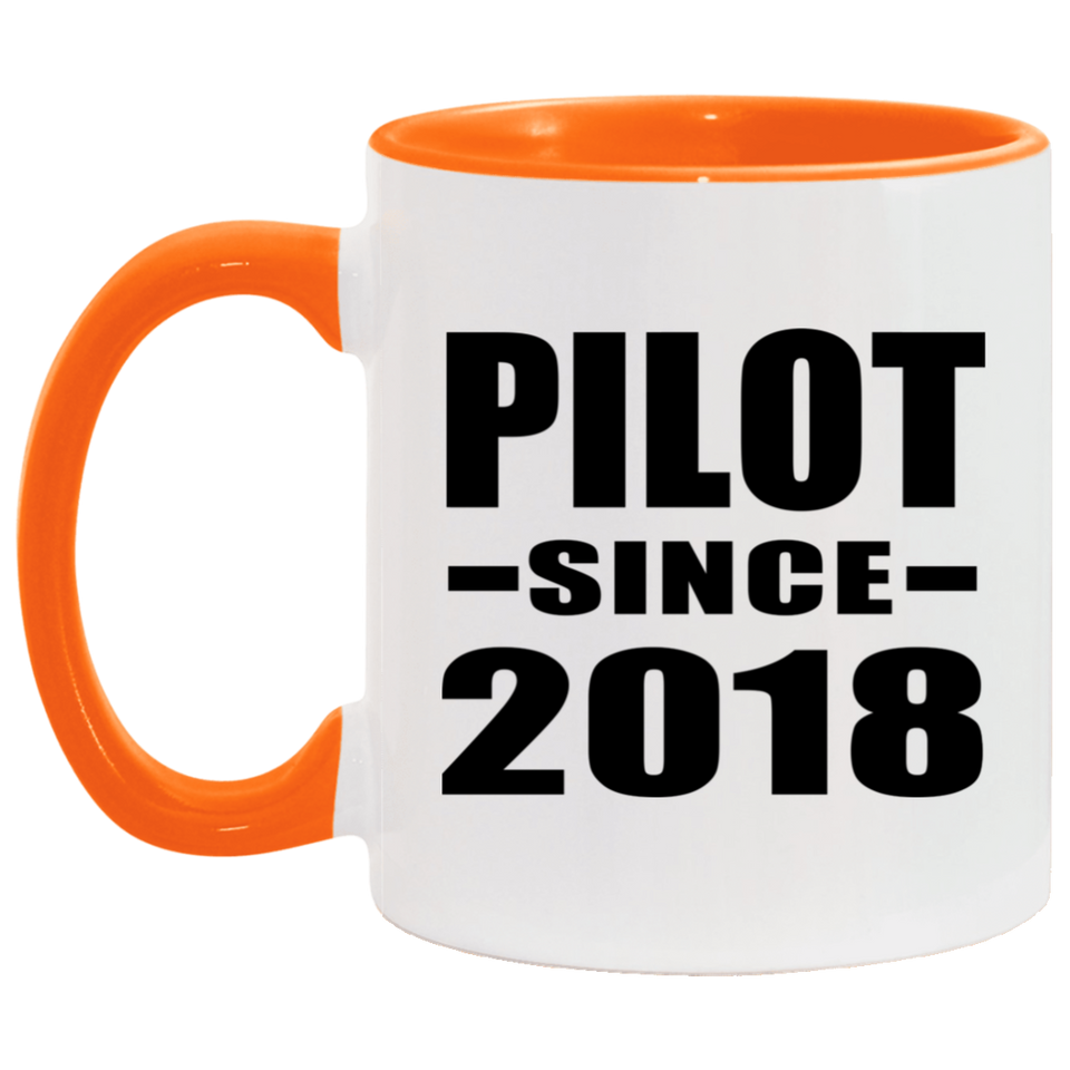 Pilot Since 2018 - 11oz Accent Mug Orange