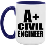 A+ Civil Engineer - 15oz Accent Mug Purple