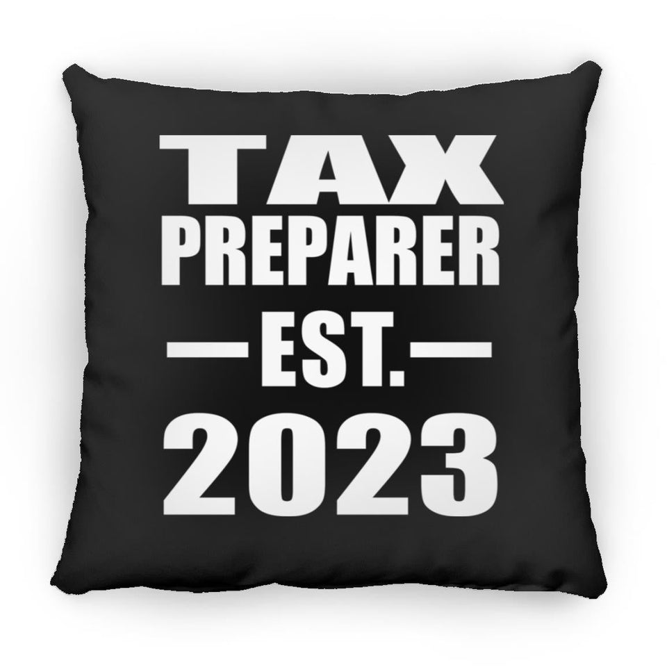 Tax Preparer Established EST. 2023 - Throw Pillow Black