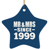 25th Anniversary Mr & Mrs Since 1999 - Star Ornament