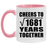 41st Anniversary Cheers To Square Root of 1681 Years Together - 11oz Accent Mug Pink