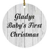 Gladys Baby's First Christmas - Circle Ornament F