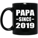Papa Since 2019 - 11oz Coffee Mug Black