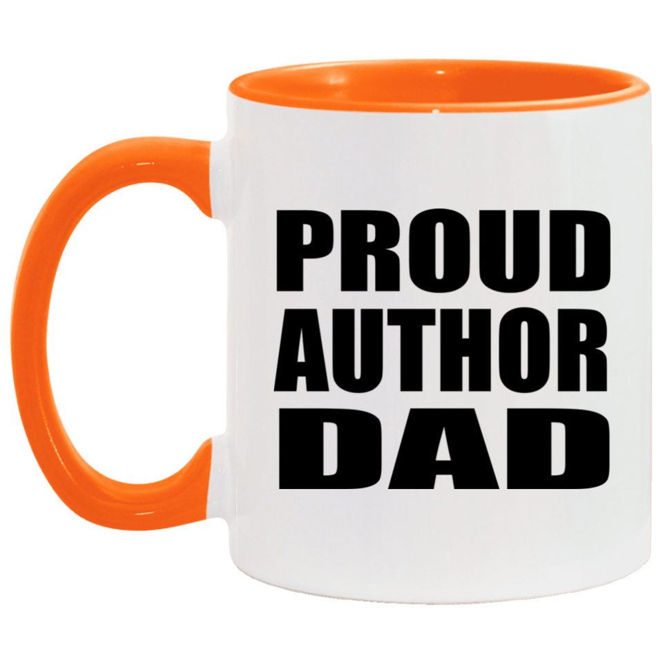 Proud Author Dad - 11oz Accent Mug Orange