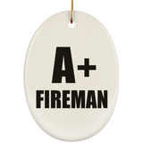 A+ Fireman - Oval Ornament