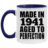 83rd Birthday Made In 1941 Aged to Perfection - 11oz Accent Mug Purple
