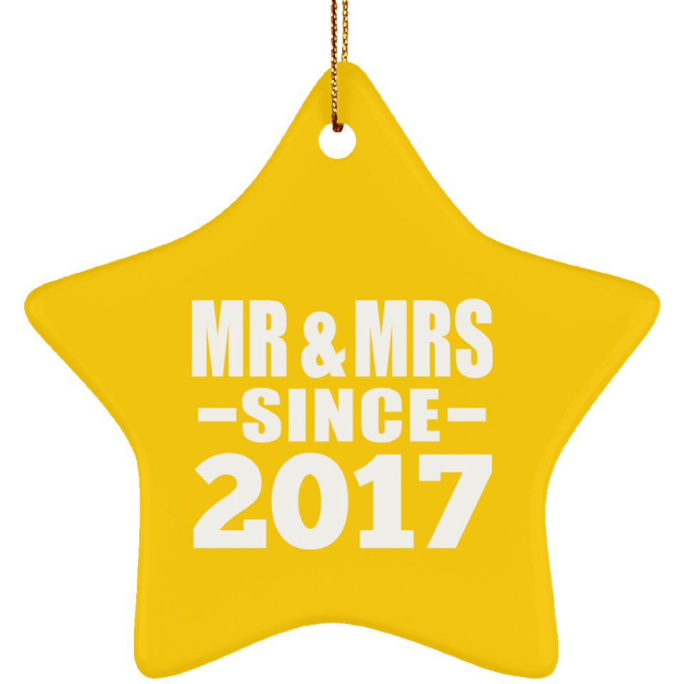 7th Anniversary Mr & Mrs Since 2017 - Star Ornament