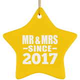 7th Anniversary Mr & Mrs Since 2017 - Star Ornament