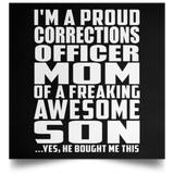 Proud Corrections Officer Mom Of Awesome Son - Poster Square