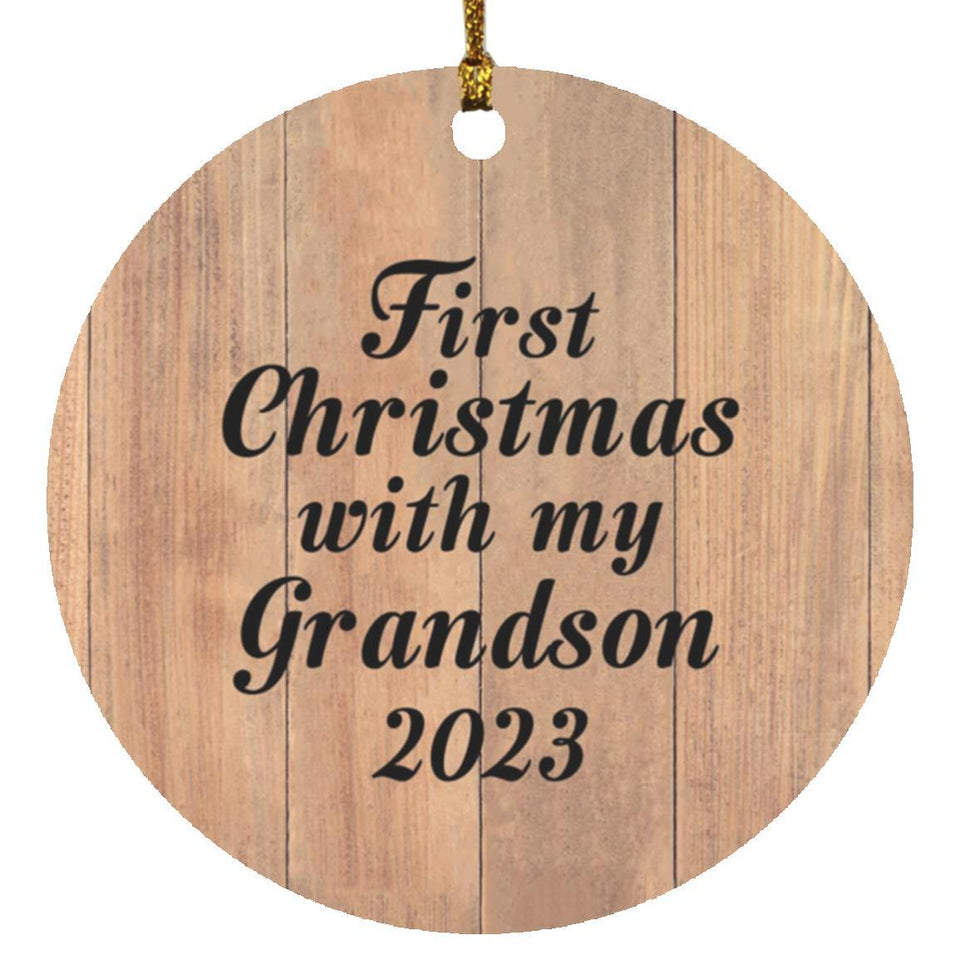 First Christmas With My Grandson 2023 - Circle Ornament C