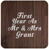 First Year As Mr & Mrs Grant - Drink Coaster D