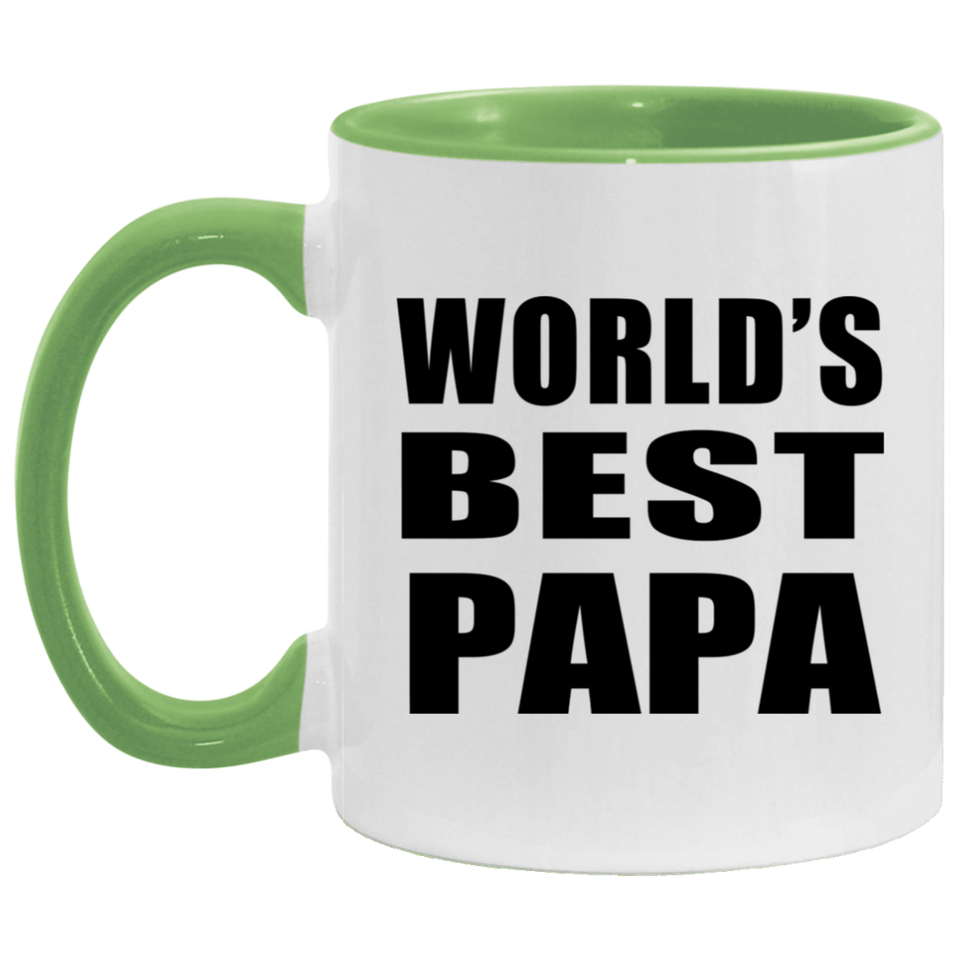 World's Best Papa (Grandpa) - 11oz Accent Mug Green