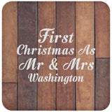 First Christmas As Mr & Mrs Washington - Drink Coaster E