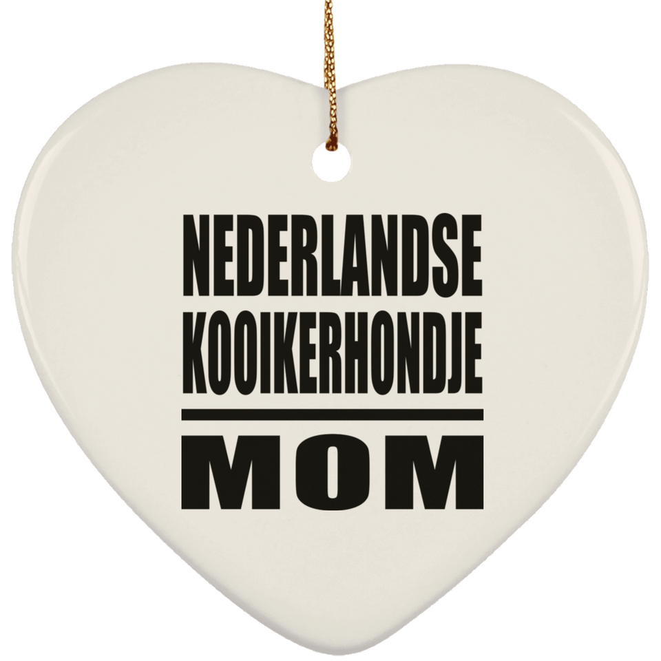 Nederlandse Kooikerhondje Mom - Heart Ornament