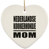 Nederlandse Kooikerhondje Mom - Heart Ornament