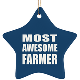 Most Awesome Farmer - Star Ornament