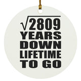 53rd Anniversary Square Root of 2809 Years Lifetime To Go - Circle Ornament