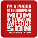 Proud Stenographer Mom Of Awesome Son - Drink Coaster