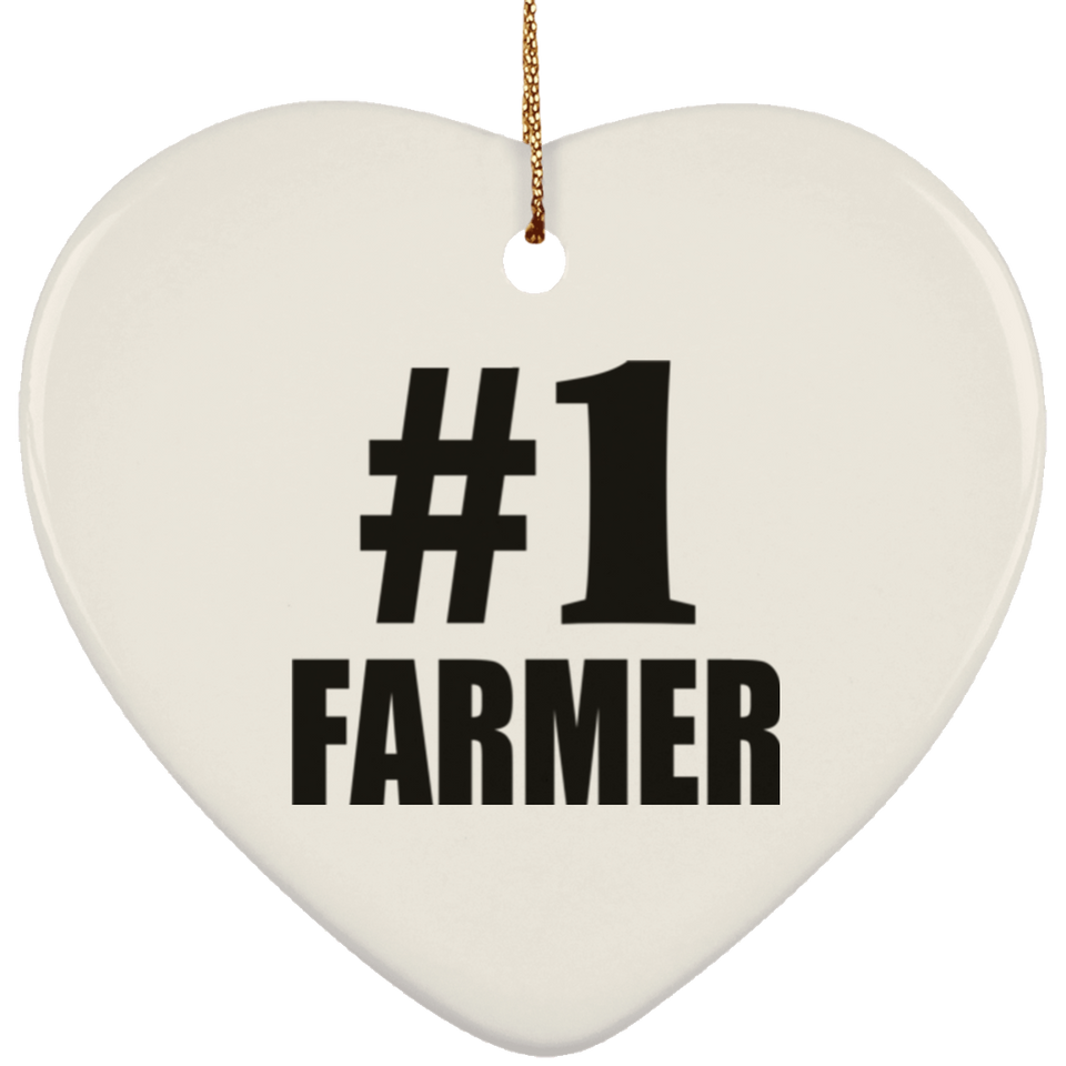Number One #1 Farmer - Heart Ornament