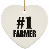 Number One #1 Farmer - Heart Ornament