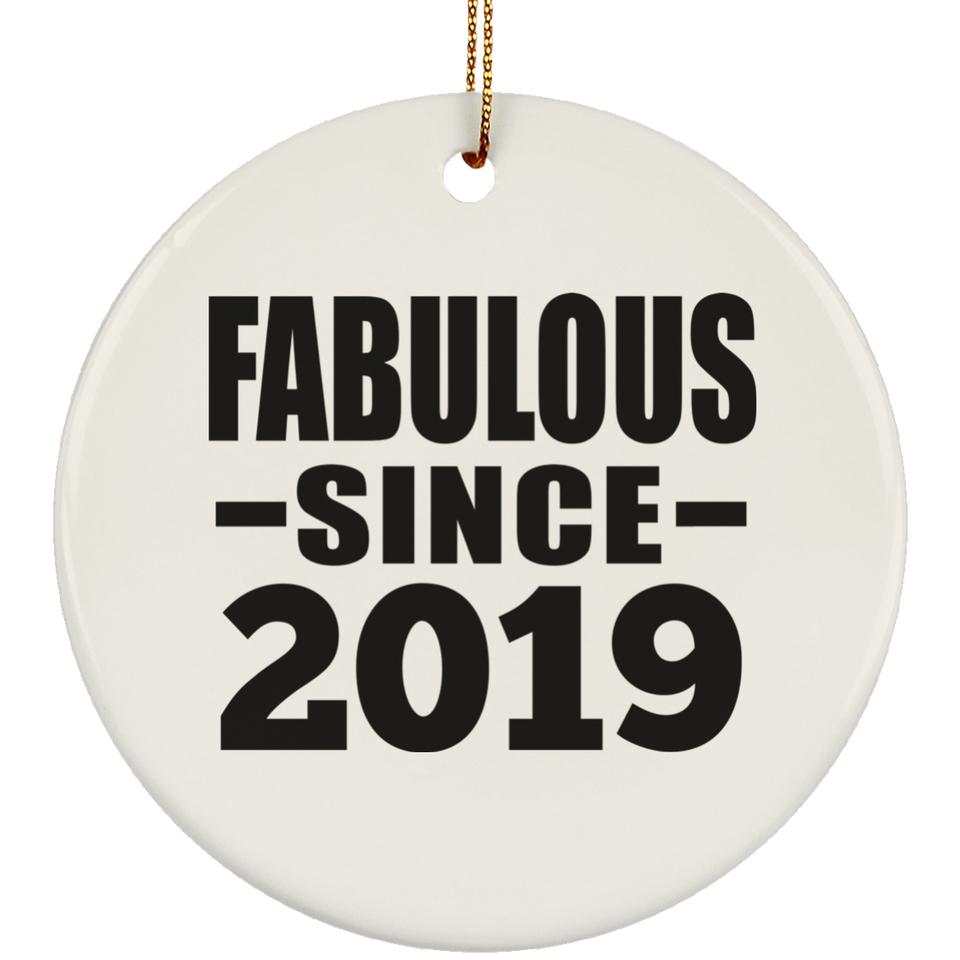 5th Birthday Fabulous Since 2019 - Circle Ornament