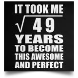 7th Birthday Took Square Root of 49 Years To Awesome - Poster Square