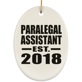 Paralegal Assistant Established EST. 2018 - Oval Ornament