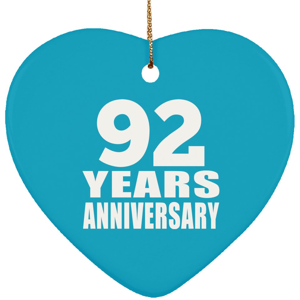 92nd Anniversary 92 Years - Heart Ornament