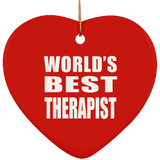 World's Best Therapist - Heart Ornament