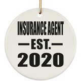 Insurance Agent Established EST. 2020 - Circle Ornament