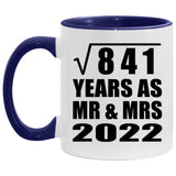 29th Anniversary Square Root of 841 Years As Mr & Mrs 2022 - 11oz Accent Mug Purple