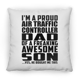 Proud Air Traffic Controller Dad Of Awesome Son - Throw Pillow
