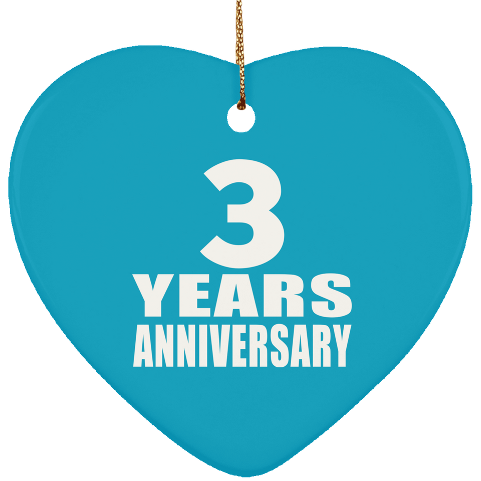 3rd Anniversary 3 Years - Heart Ornament