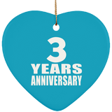 3rd Anniversary 3 Years - Heart Ornament