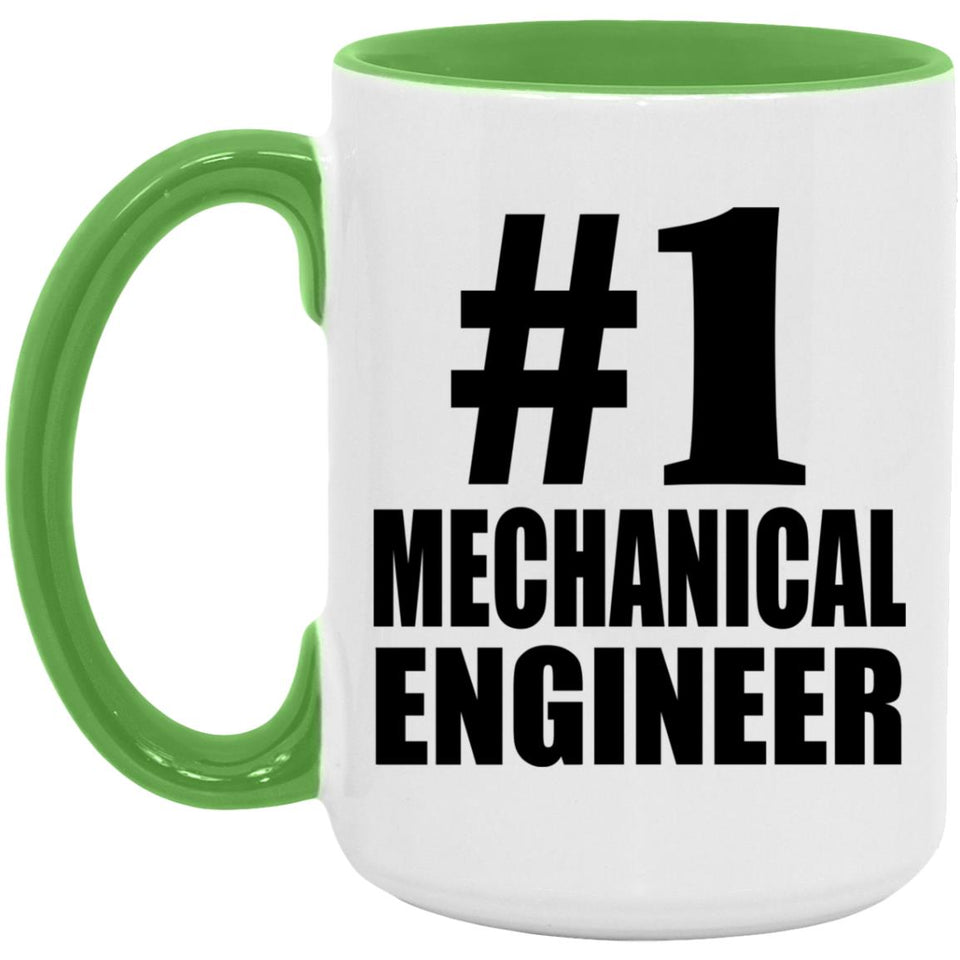 Number One #1 Mechanical Engineer - 15oz Accent Mug Green