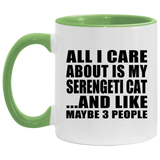 All I Care About Is My Serengeti Cat - 11oz Accent Mug Green