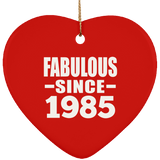39th Birthday Fabulous Since 1985 - Heart Ornament