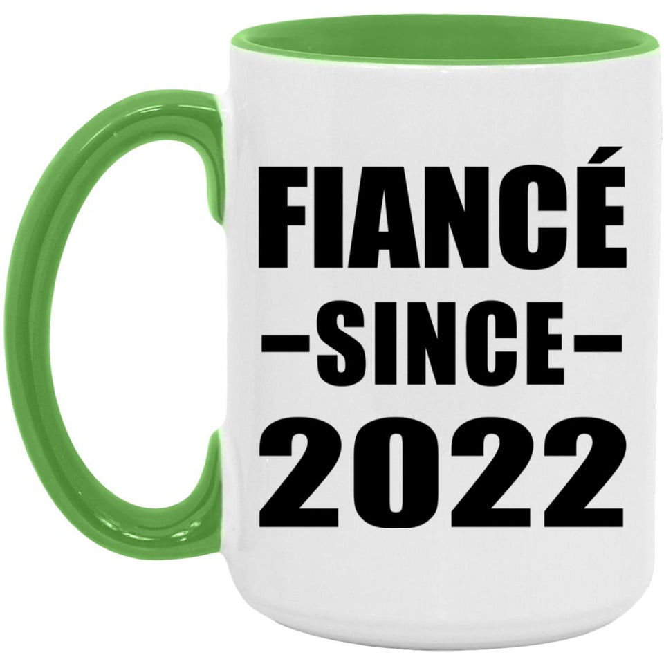 Fiance Since 2022 - 15oz Accent Mug Green