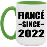 Fiance Since 2022 - 15oz Accent Mug Green