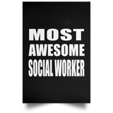 Most Awesome Social Worker - Poster Portrait