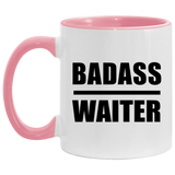 Badass Waiter - 11oz Accent Mug Pink
