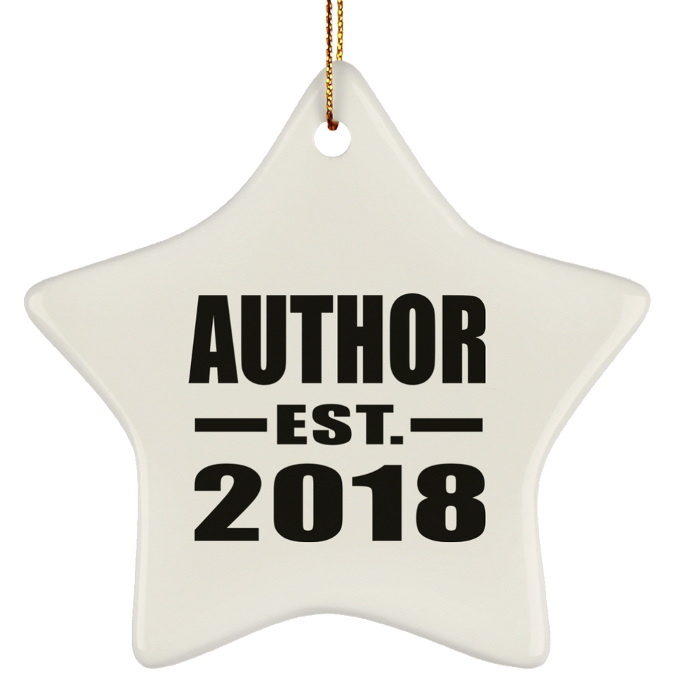 Author Established EST. 2018 - Star Ornament