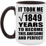 43rd Birthday Took Square Root of 1849 Years To Awesome - 15oz Accent Mug Black