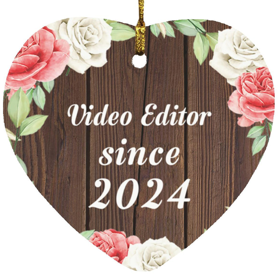 Video Editor Since 2024 - Heart Ornament A
