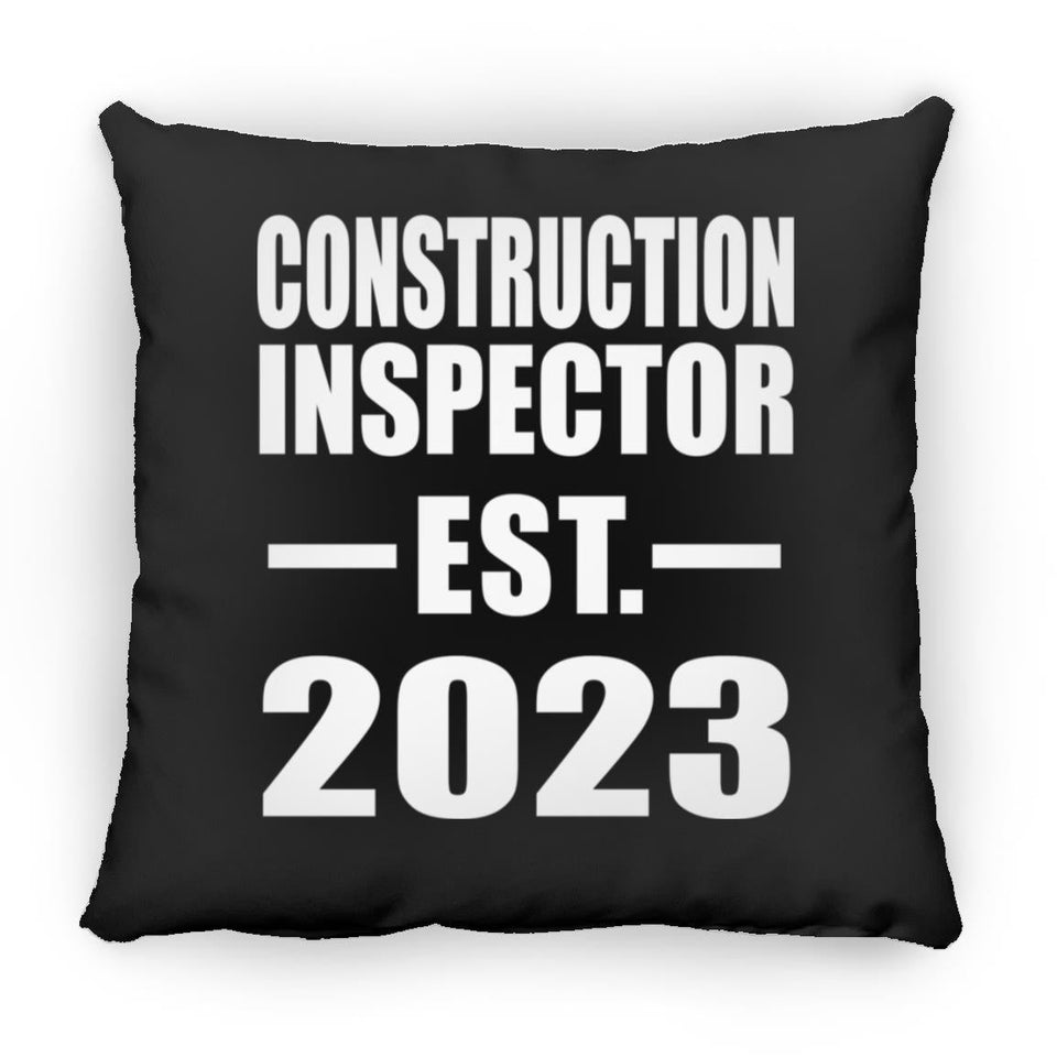 Construction Inspector Established EST. 2023 - Throw Pillow Black