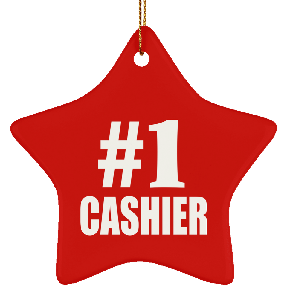 Number One #1 Cashier - Star Ornament