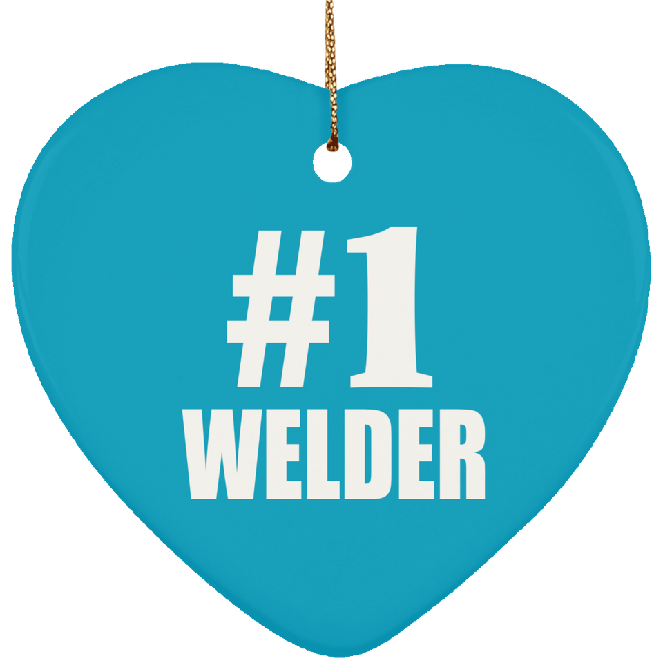 Number One #1 Welder - Heart Ornament