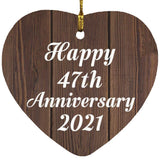 Happy 47th Anniversary 2021 - Heart Ornament D
