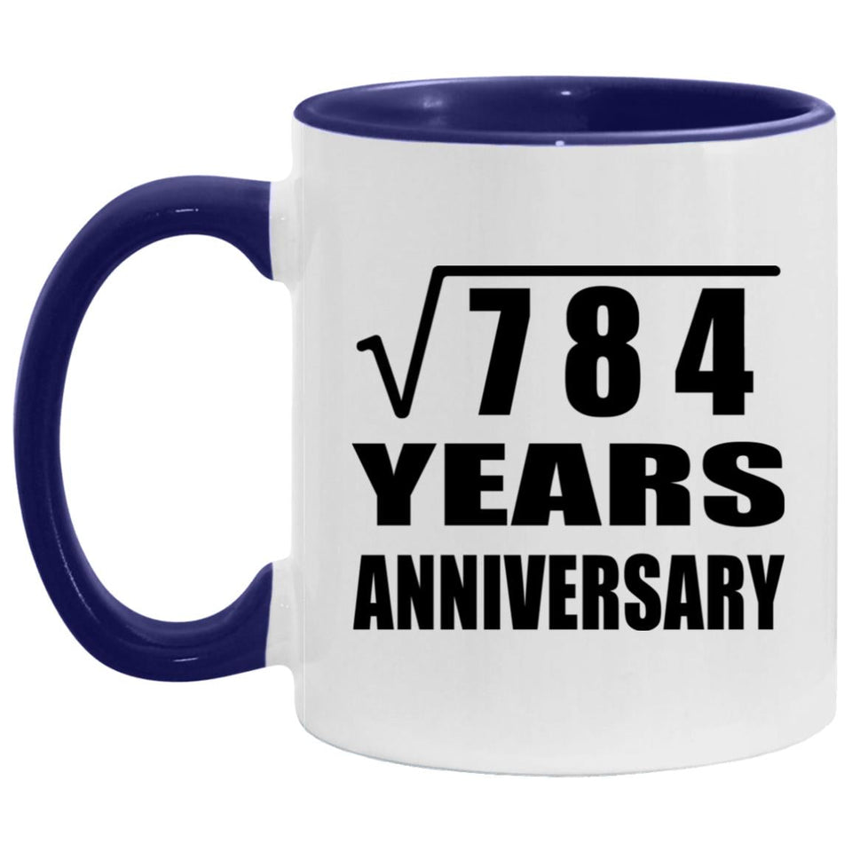 28th Anniversary Square Root of 784 Years Anniversary - 11oz Accent Mug Purple