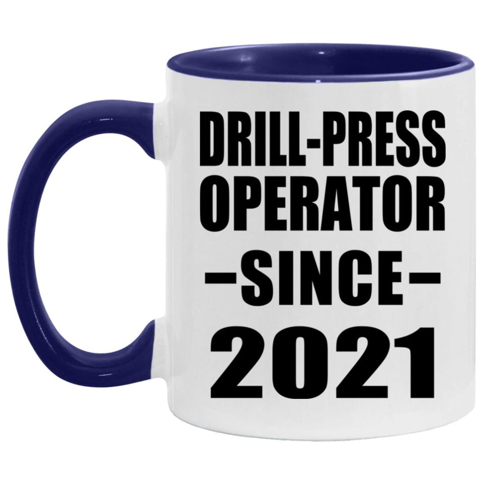 Drill-Press Operator Since 2021 - 11oz Accent Mug Purple